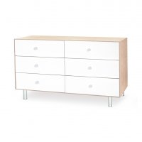 Commode Merlin Classic 6 tiroirs - Blanc/Bouleau